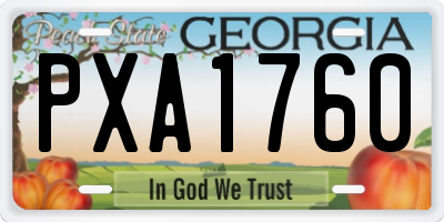 GA license plate PXA1760