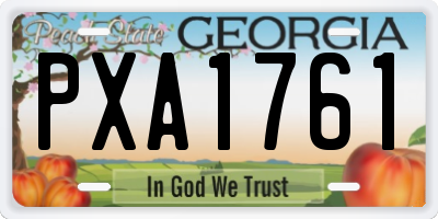 GA license plate PXA1761