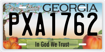 GA license plate PXA1762