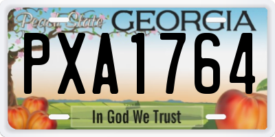 GA license plate PXA1764