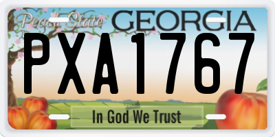 GA license plate PXA1767