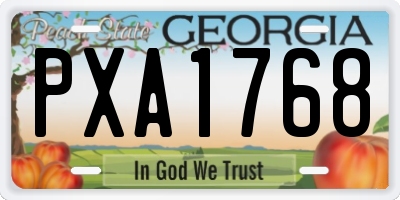GA license plate PXA1768