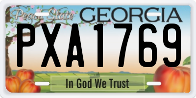 GA license plate PXA1769