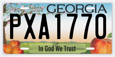 GA license plate PXA1770