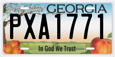 GA license plate PXA1771