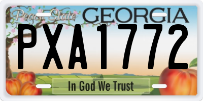 GA license plate PXA1772