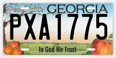 GA license plate PXA1775