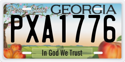 GA license plate PXA1776