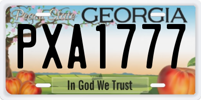 GA license plate PXA1777