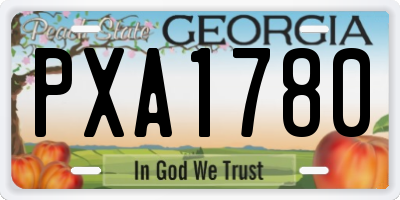 GA license plate PXA1780