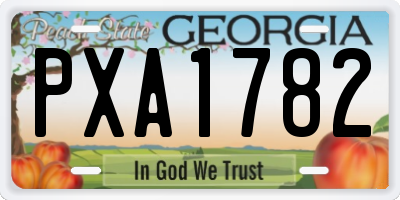 GA license plate PXA1782