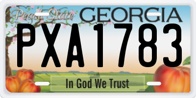 GA license plate PXA1783