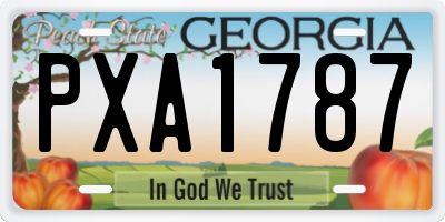 GA license plate PXA1787
