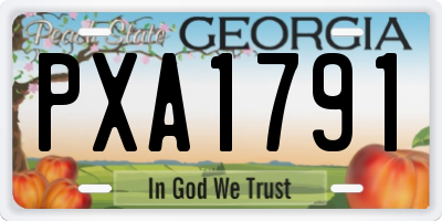 GA license plate PXA1791