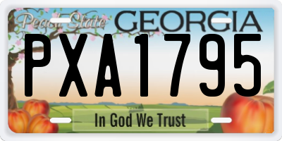 GA license plate PXA1795