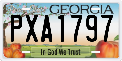 GA license plate PXA1797