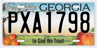 GA license plate PXA1798