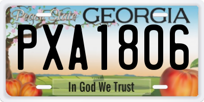 GA license plate PXA1806