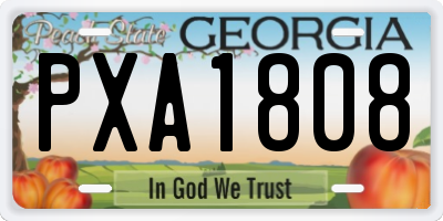 GA license plate PXA1808