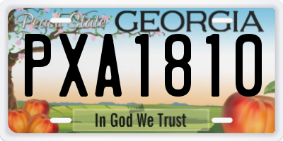 GA license plate PXA1810