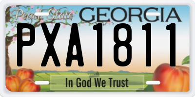 GA license plate PXA1811