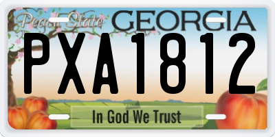 GA license plate PXA1812