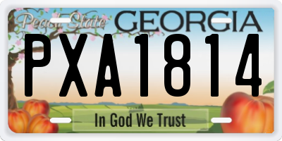 GA license plate PXA1814