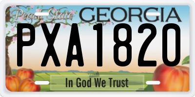GA license plate PXA1820