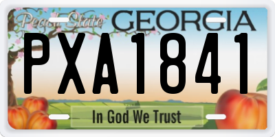 GA license plate PXA1841