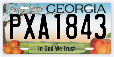 GA license plate PXA1843