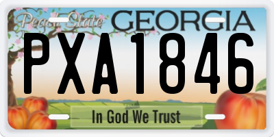 GA license plate PXA1846