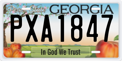 GA license plate PXA1847