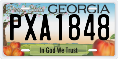 GA license plate PXA1848