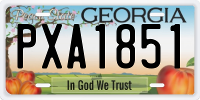GA license plate PXA1851