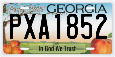 GA license plate PXA1852