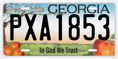 GA license plate PXA1853