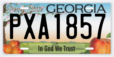 GA license plate PXA1857