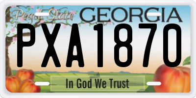 GA license plate PXA1870
