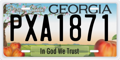 GA license plate PXA1871
