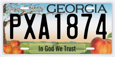 GA license plate PXA1874