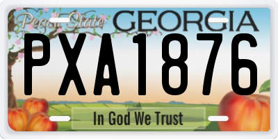 GA license plate PXA1876