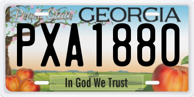 GA license plate PXA1880