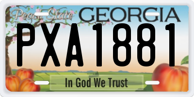 GA license plate PXA1881