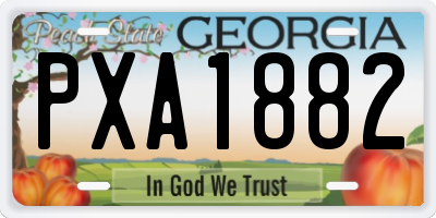 GA license plate PXA1882