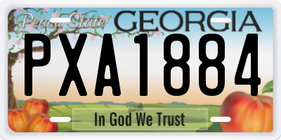 GA license plate PXA1884