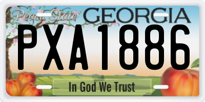GA license plate PXA1886