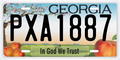 GA license plate PXA1887