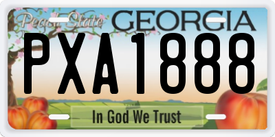 GA license plate PXA1888