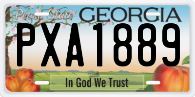 GA license plate PXA1889