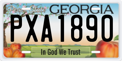 GA license plate PXA1890